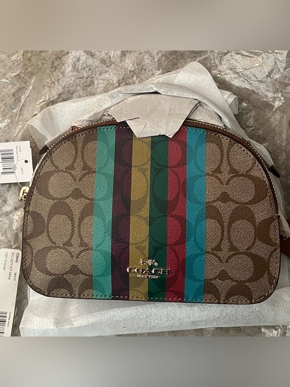 Coach Serena Satchel Crossbody Bag In Signature Canvas With Stripe C5462